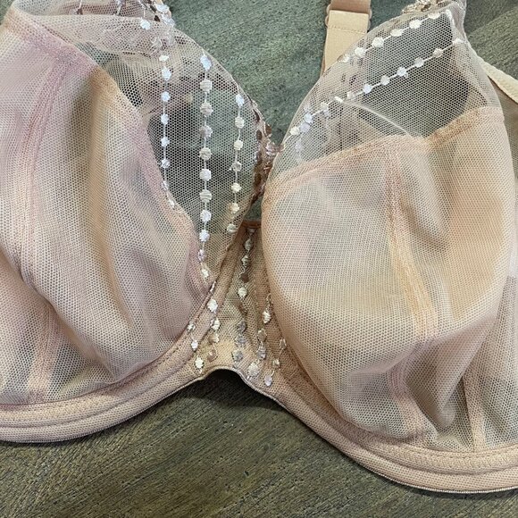 Elomi Matilda Plunge Bra Size 38I Pink Convertible Straps Underwire Lingerie - Picture 4 of 8